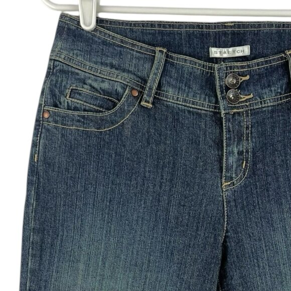 NWT Excess Women's Blue Denim Cropped Jeans Size 6 Stretch Mid Rise Tapered Leg - Picture 5 of 12